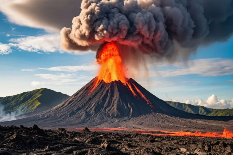 Kilauea vulkanında eyni anda 370 metrlik 3 lava fontanı -VİDEO 