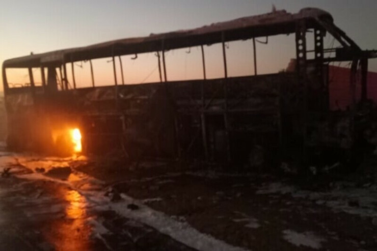 Avtobus PARTLADI:  Ölənlər var -VİDEO 