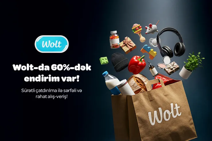 Wolt-dan 60%-dək Endirimlə Black Friday-də Daha Sərfəli və Sürətli alış-veriş edin - Sizin üçün Hər Şey Wolt-da!