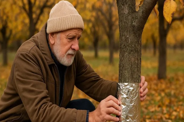 Ağacların gövdəsini folqa ilə  sarıyın - gələn ilə meyvə bir neçə dəfə artacaq 