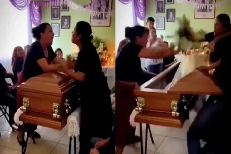 Sevgililərinin tabutu üstündə dalaşan  qadınlar -  VİDEO  