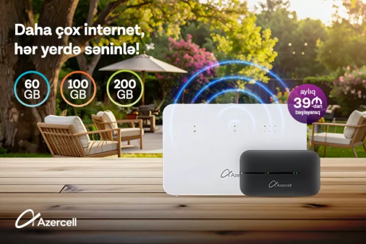 "Azercell"dən “MiFi” və “Wi-Fi” cihazları ilə istənilən yerdə onlayn ol!