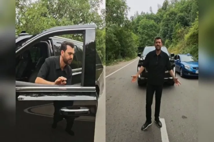 Əməkdar artistdən kobud qayda pozuntusu:  yolu kəsib mahnı oxudu - VİDEO 