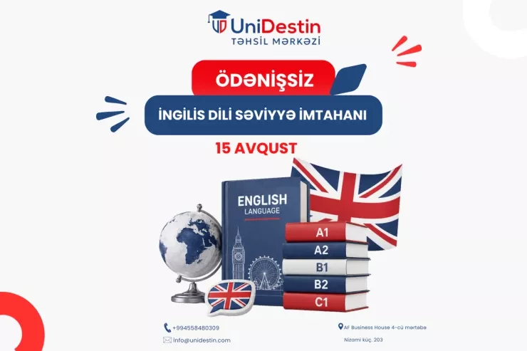 UniDestin yeni tədris ili öncəsi ödənişsiz İngilis dili səviyyə imtahanı təşkil edəcək