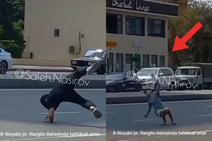 Uşaqlar yolu idman zalına  çevirdi, valideynləri polisə çağırıldı - VİDEO 