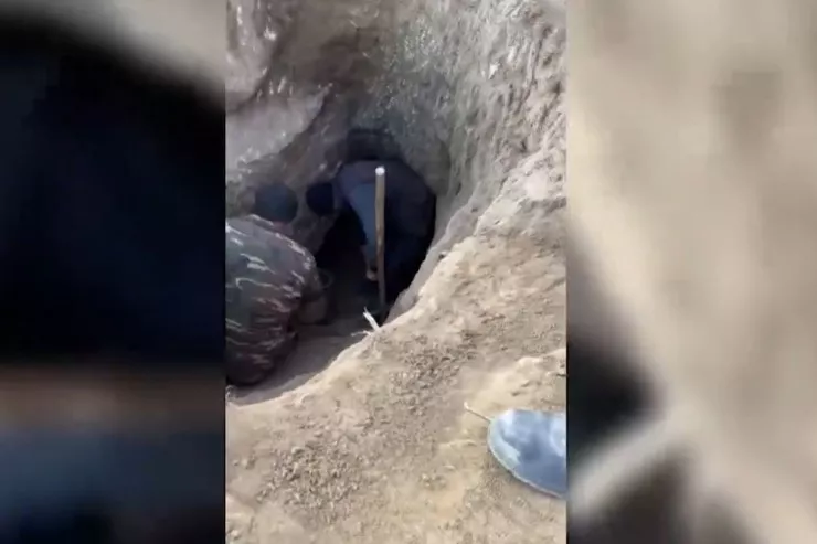 Qaradağda qayaların dibində xəzinə axtaranlar  TUTULDU - VİDEO 