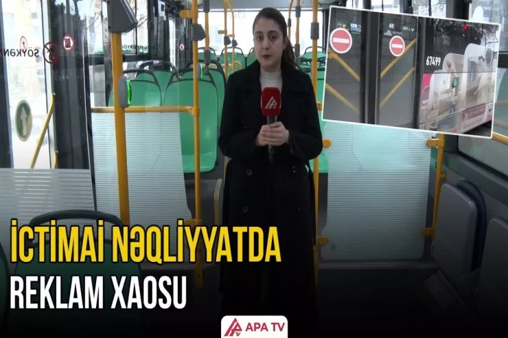 Avtobusda  bu qədər reklam olar? - Sərnişinlər narazıdır -VİDEO 