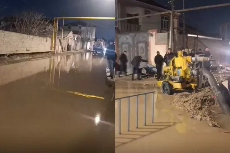 4 gündən sonra Zabratdakı su xətti təmir olundu - VİDEO 