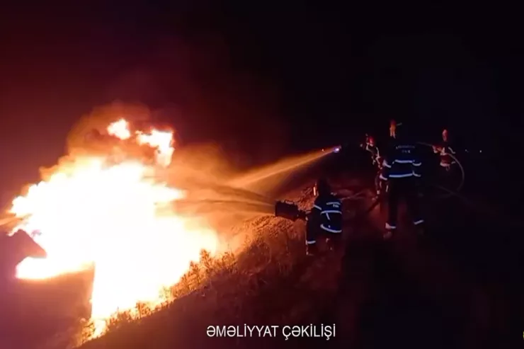 Bakı–Quba yolunda yanacaq maşını aşıb,  yanğın oldu -VİDEO 