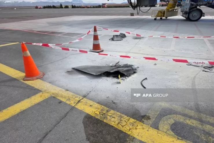 İranın dron zərbələri Naxçıvan aeroportunun uçuş-eniş zolağına  zərər vurdu -FOTOLENT 