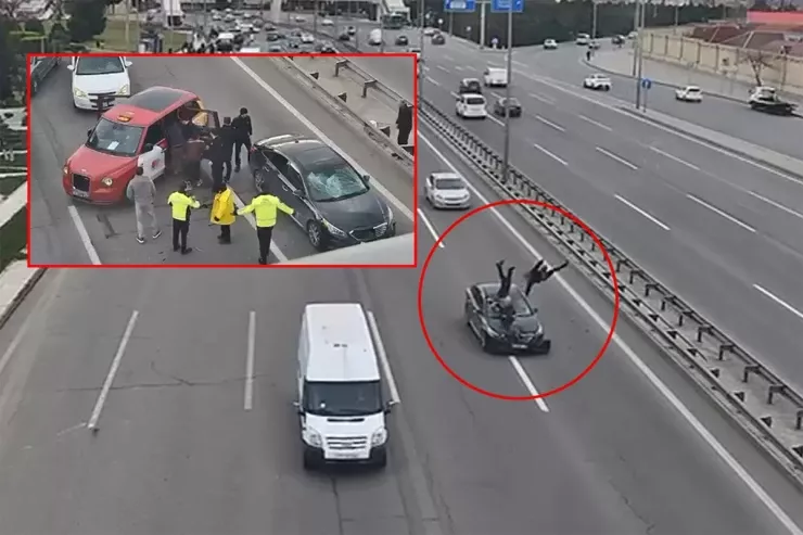 Aeroport yolunda iki nəfəri  maşın vurdu - HADİSƏ ANI 