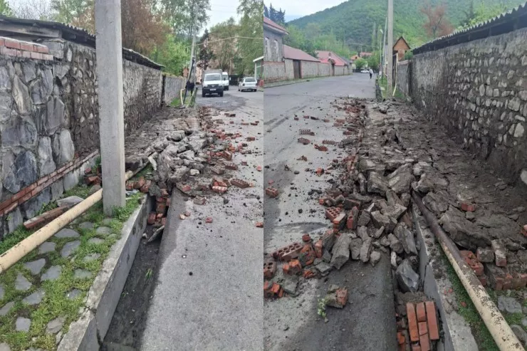 Qaxda divar aşdı, 4 kənd qazsız  qaldı - FOTO 