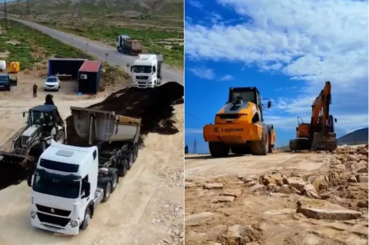 Bakının bu yolunda təmir başladı - VİDEO 