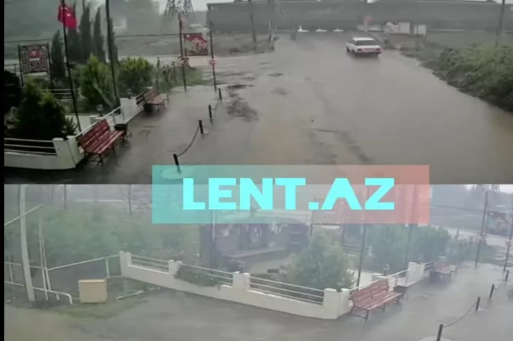 Salyanda qatar relsdə qalan maşını əzdi  - HADİSƏ ANI 