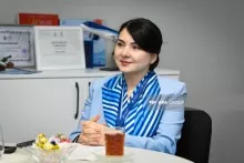 Azərbaycan Hava Yollarının təlimatçı təyyarə bələdçisi Səadət Quliyeva