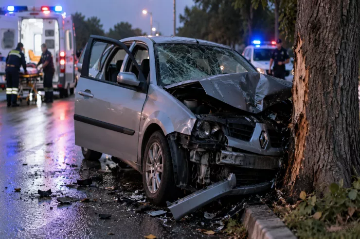 Bakıda avtomobil ağaca çırpıldı, sərnişin öldü 