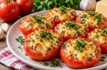 Sobada pendirli və sarımsaqlı pomidor -  RESEPTI 