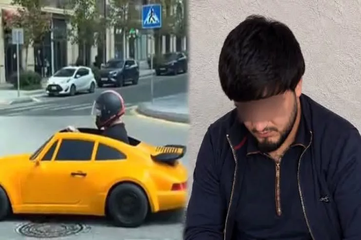 Bakıda oyuncaq maşınla yola çıxan TUTULDU  - VİDEO  + FOTO 
