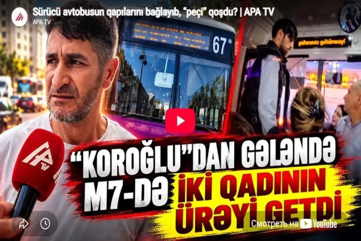 Sürücü avtobusun qapılarını bağlayıb,  “peçi” qoşdu?-VİDEO 