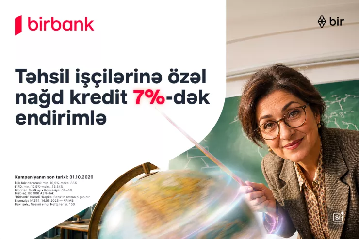 Təhsil işçilərinə nağd pul kreditində 7 faizədək endirim