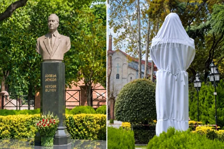 Tbilisidə Heydər Əliyevin büstünü zədələyən  Ermənistan vətəndaşı saxlanıldı